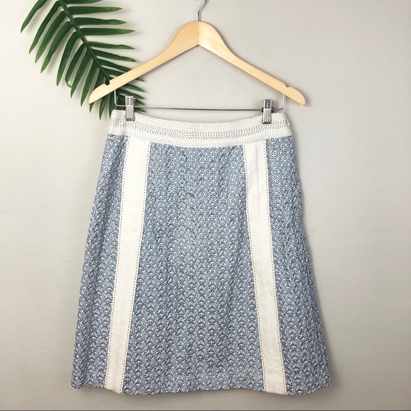 Tory Burch Mosaic Embroidered Linen Skirt - 6 - Picture 2 of 10